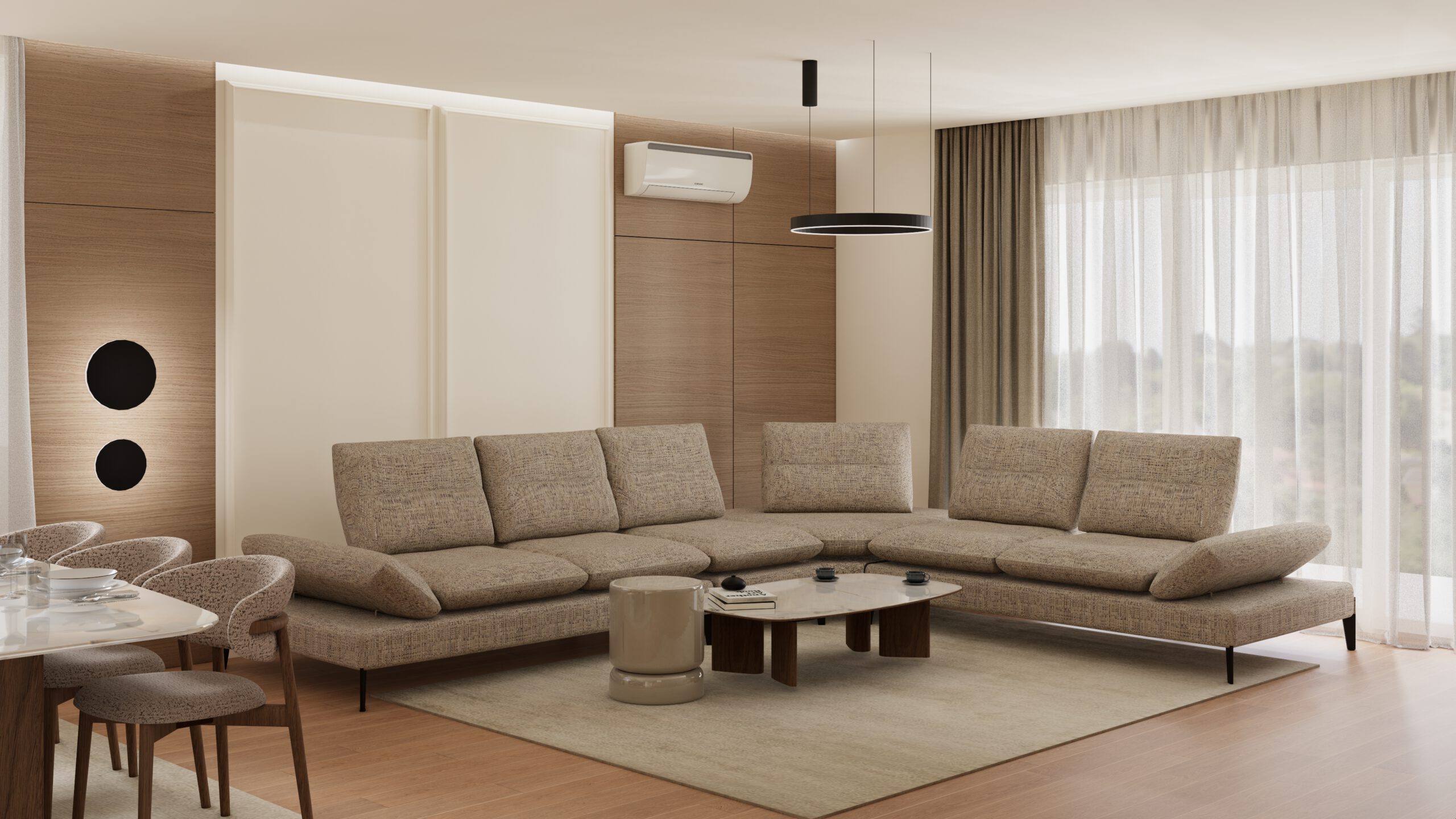 Dizajn dnevne zone u stanu od 83 m²