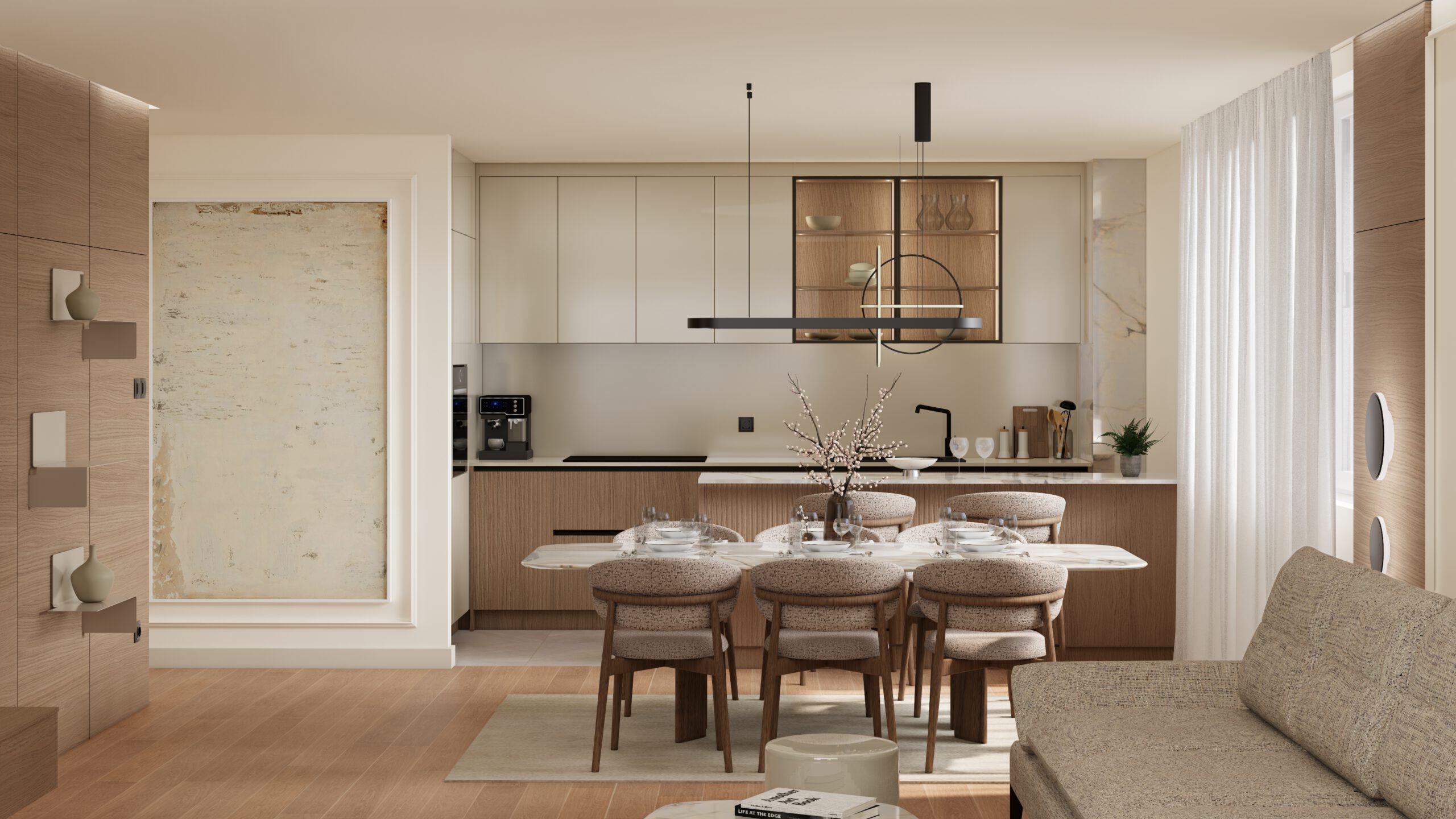 Dizajn dnevne zone u stanu od 83 m²