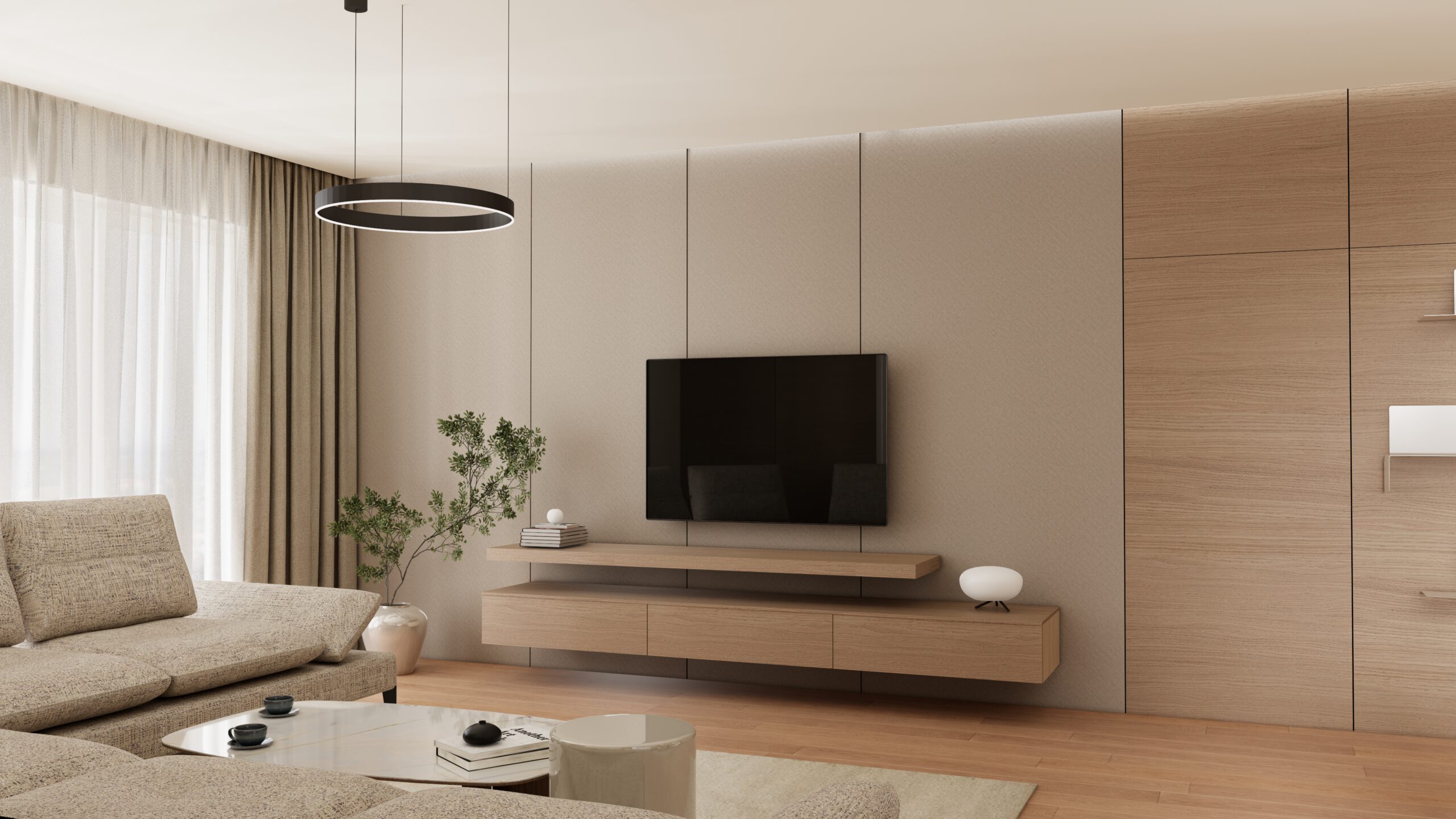 Dizajn dnevne zone u stanu od 83 m²