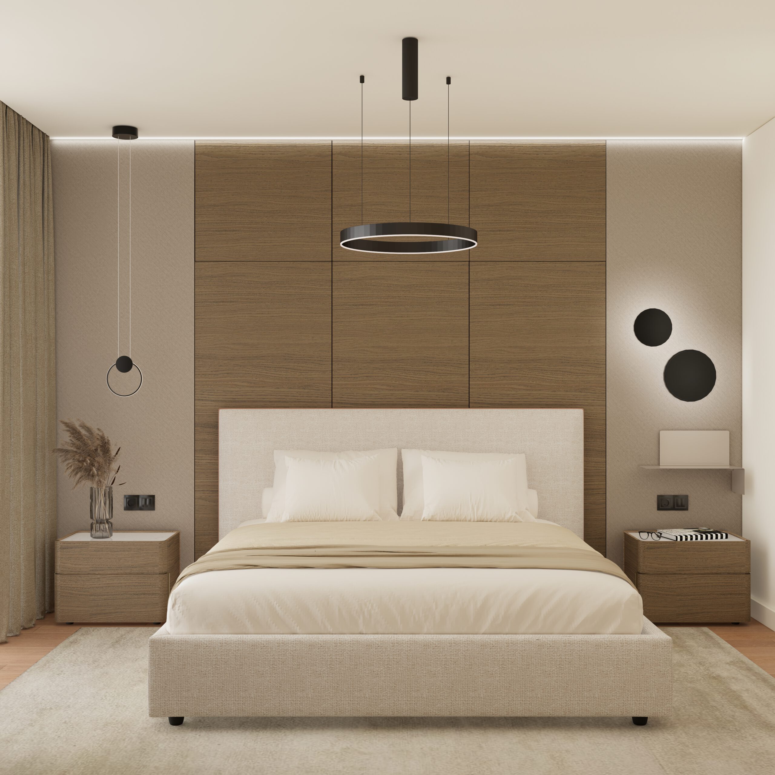 Dizajn master spavaće sobe u stanu od 83 m²