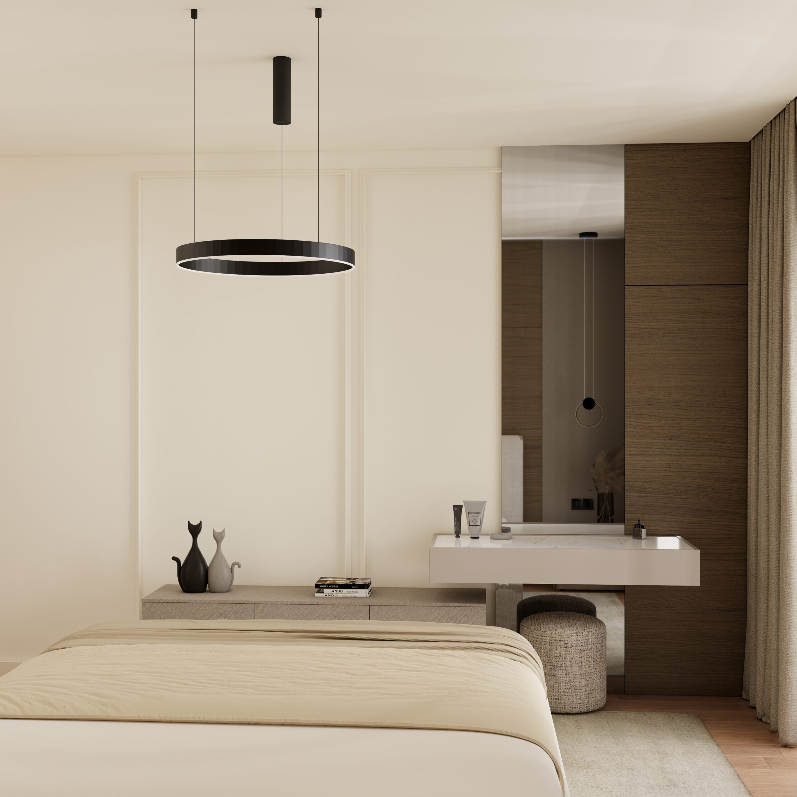 Dizajn master spavaće sobe u stanu od 83 m²